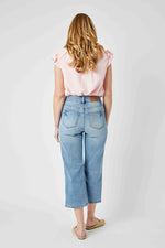 High Waist Double Wide Bottom Cropped
