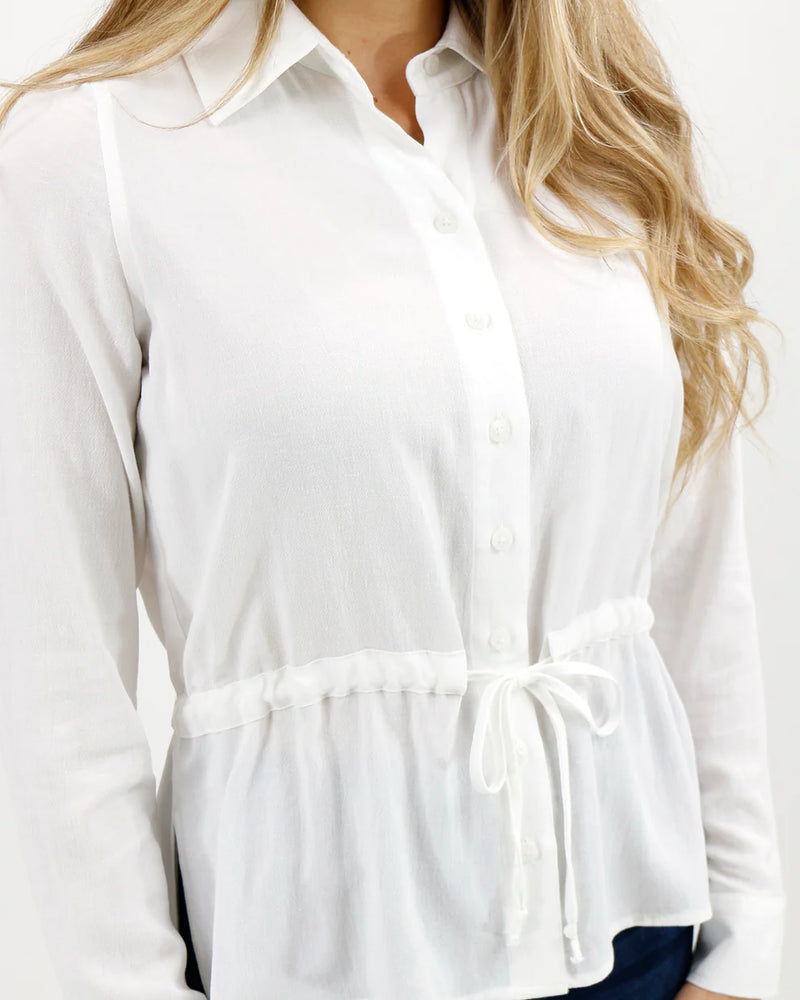 Linen Button Up Day Shirt - Crisp White