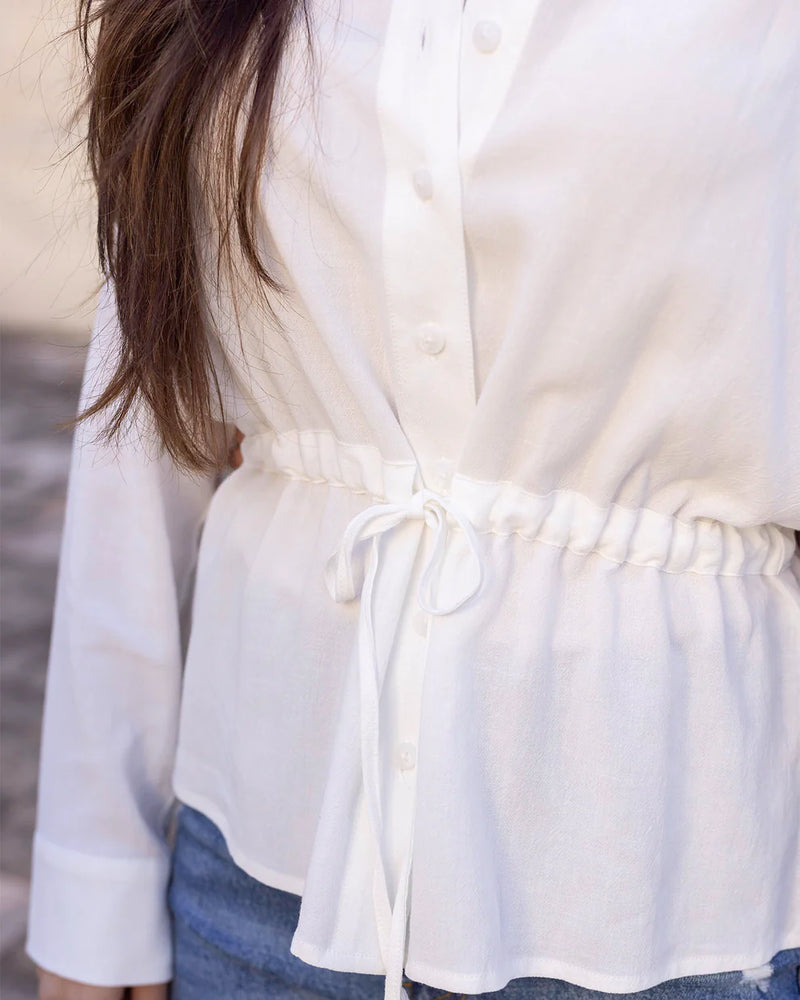 Linen Button Up Day Shirt - Crisp White