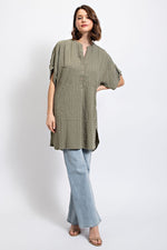 Textured Roll Up Tunic