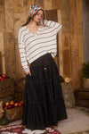 V-Neck Stripe Sweater