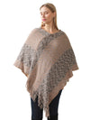 V-Neck Striped Poncho