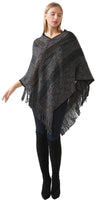 V-Neck Striped Poncho