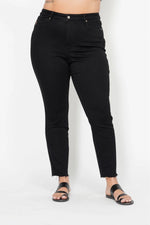 High Waist Tummy Control Shield Pockets Skinny - Black