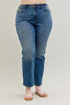 High Waist Straight Fit Mid Wash