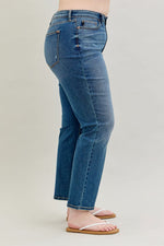 High Waist Straight Fit Mid Wash
