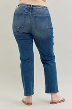 High Waist Straight Fit Mid Wash