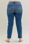 High Waist Straight Fit Mid Wash