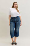 High Waist Wide Crop Utility & Patch Pocket