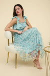 Ruffle Trim Midi Dress - Sage