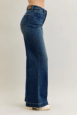 High Waist Tummy Control Retro Wide Leg with Front Welt Pockets