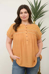 Eyelet Half Button Top