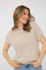 Crochet Knit Pullover - Natural