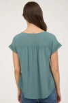 Lace Trim Yoke Top