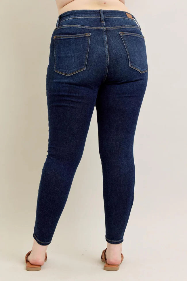 Hi Waist Skinny with Handsanding - Dark