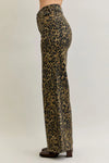 High Waist Retro Wide Leopard Print