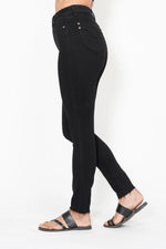 High Waist Tummy Control Shield Pockets Skinny - Black