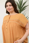 Eyelet Half Button Top