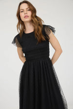 Chiffon Dot Midi Dress