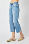 High Waist Double Wide Bottom Cropped