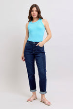 High Waist Boyfriend Dark