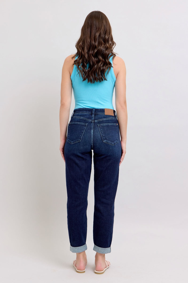 High Waist Boyfriend Dark