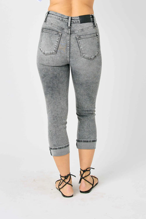 Judy Blue Mid Rise Braided Belt Loop Slim Bootcut Jeans – Pizzazz