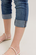 Dark Wash Cuffed Capri
