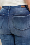 Dark Wash Cuffed Capri