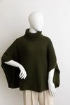 Turtleneck Ribbed Poncho