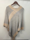 V-Neck Striped Poncho