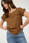 Lace Trim Yoke Top