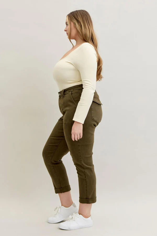 High Waist Aurora Weekender Garment Dyed Cuff