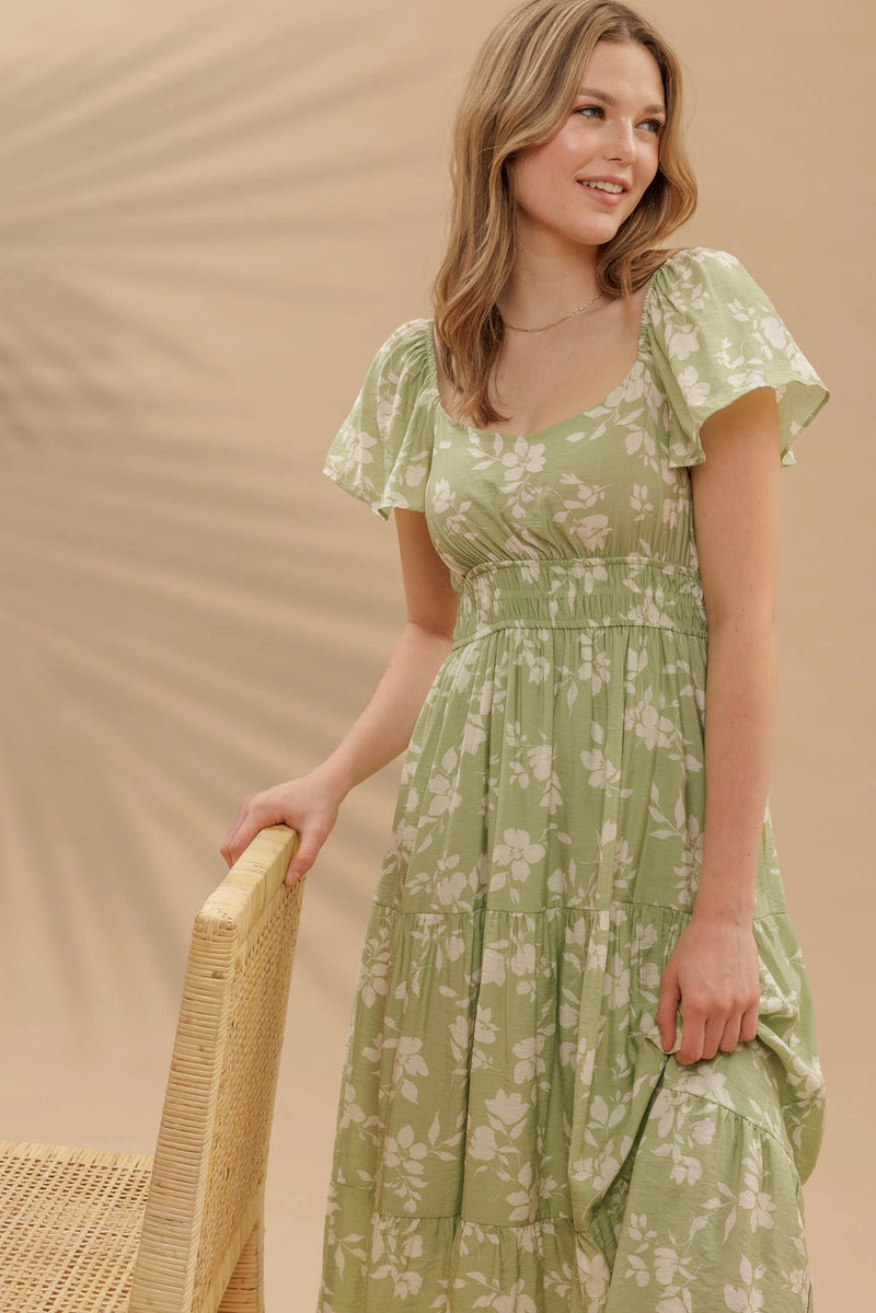 Flounce Midi Dress