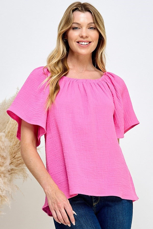 Scallop Sleeve Top