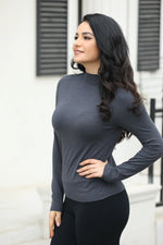 Bamboo Mock Neck Long Sleeve Top