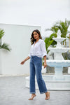 Wide Leg Folded Hem Bamboo Jeans
