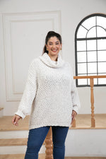 Cowl Neck Loose Knit Sweater