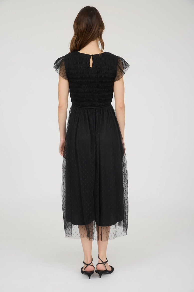 Chiffon Dot Midi Dress
