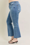 Mid Rise Vintage Wash Boot Cut w/ Destroy Hem