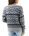 Cloud Intarsia Knit Sweater - Mixed Grey