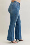 High Waist Petite Tummy Control Double Button Wide Leg