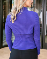 2-Piece Ribbed Shrug Sweater - Gemstone