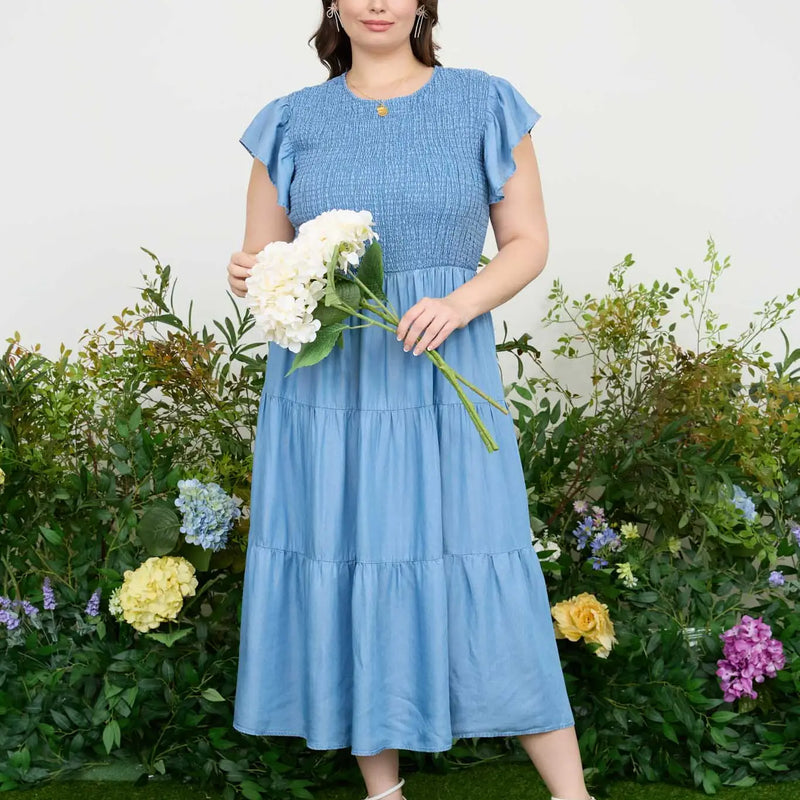 Chambray Midi Dress