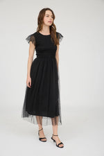 Chiffon Dot Midi Dress