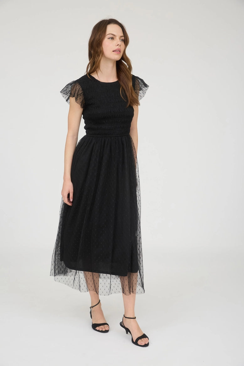 Chiffon Dot Midi Dress