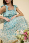 Ruffle Trim Midi Dress - Sage