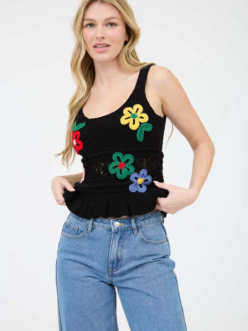 Floral Crochet Tank
