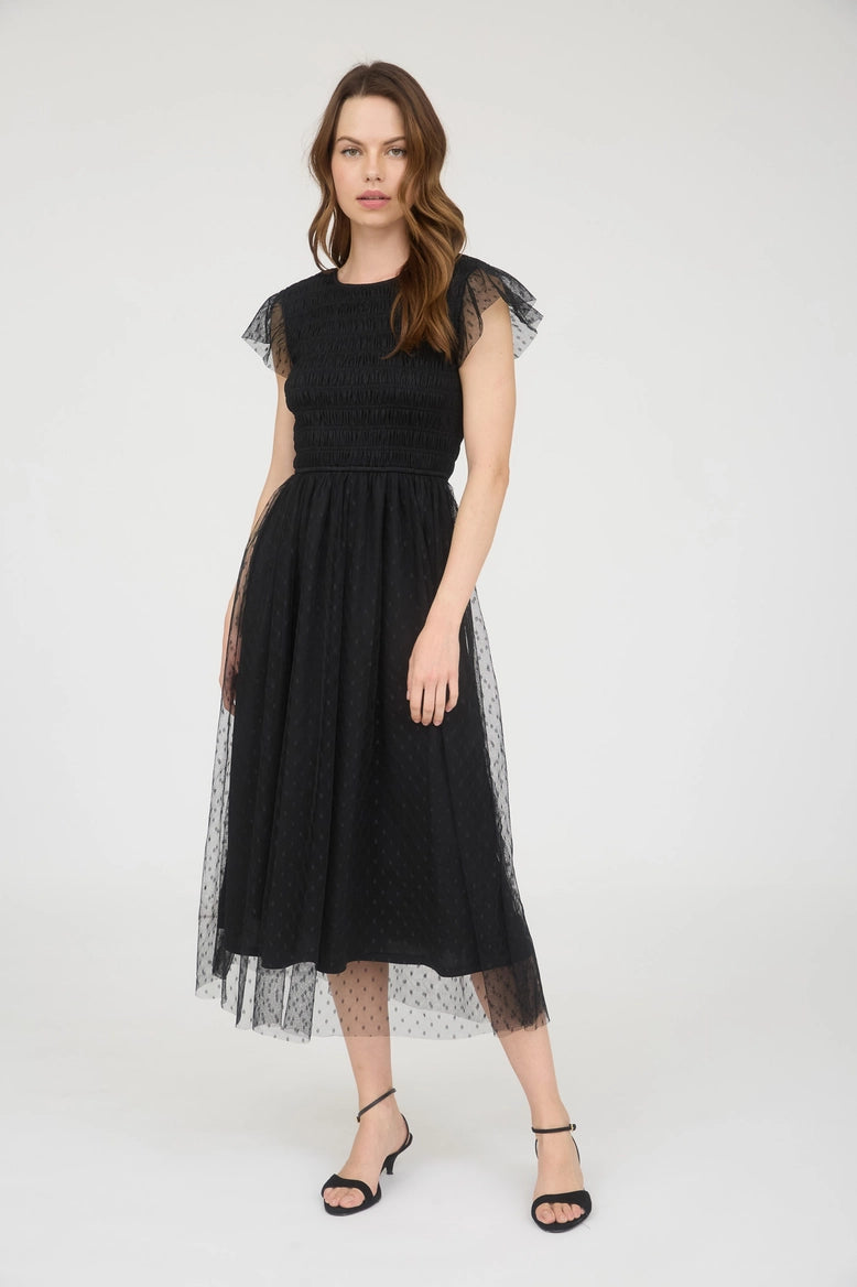 Chiffon Dot Midi Dress