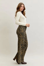 High Waist Retro Wide Leopard Print